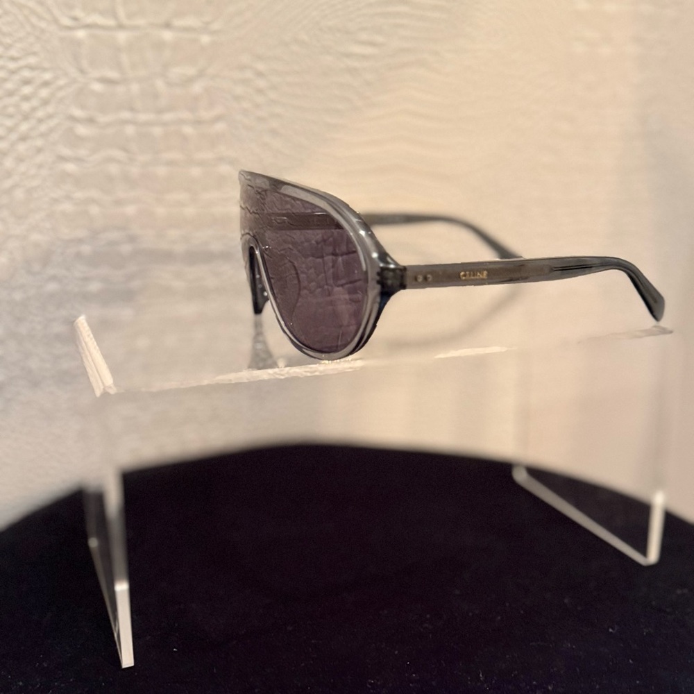 Celine Blue/Grey Shield Aviator Sunglasses - Picture 3 of 10